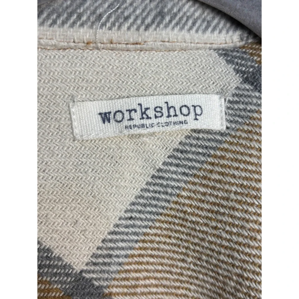 Workshop Plaid Shacket Jacket M Oversized Snap Front Cozy Fall Cabincore Coat
